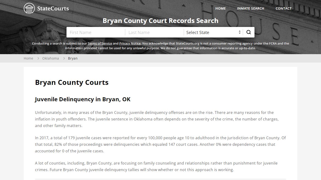 Bryan County, OK Courts - Records & Cases - StateCourts