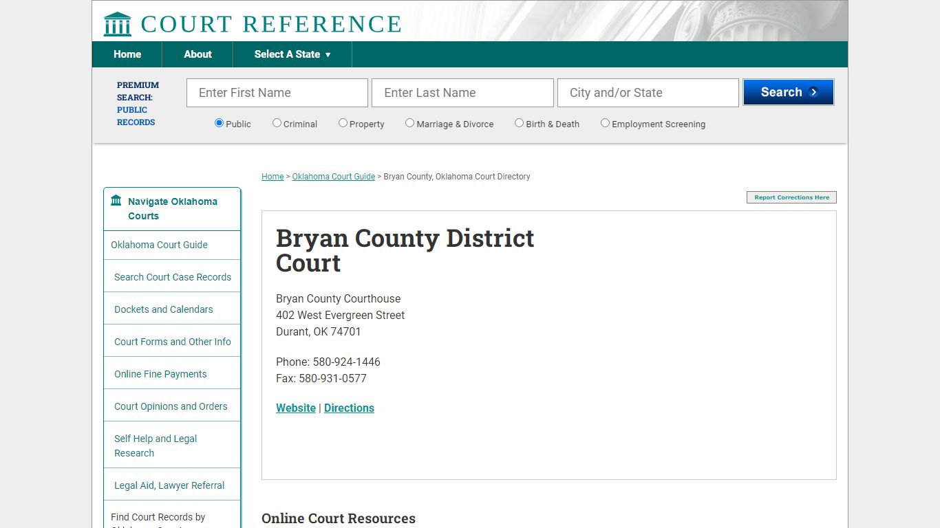 Bryan County District Court - CourtReference.com
